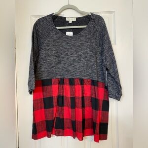 Suzanne Betro Charcoal Peplum Tunic